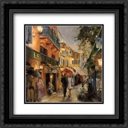 Evening in Paris 2X Matted 20x20 Black Ornate Framed Art Print by Hageman, Marilyn