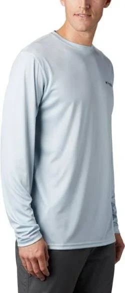 Columbia Men's Terminal Tackle PFG Fish Flag Long Sleeve, Cool Grey/TX Fish, Small