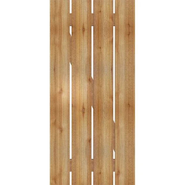 23x22W x 50x22H TimberCraft Four 5 3/8x22 Boards Spaced Board-n-Batten Shutters w/Z-Bar, Rough Sawn Western Red Cedar (Per Pair)