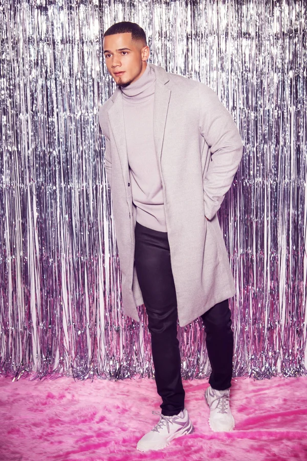 Mens Chadwick Car Coat in Grey Size 2XL by Fashion Nova