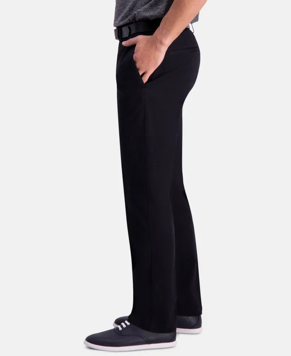Haggar Grey Premium Comfort Slim Fit Flat Front Khaki Pants
