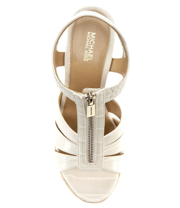 Michael Michael Kors Berkley Embossed Croco Wedge Espadrilles - 10M