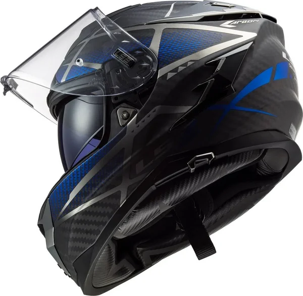 LS2 FF327 Challenger Carbon Konic Helmet, black-blue, Size L