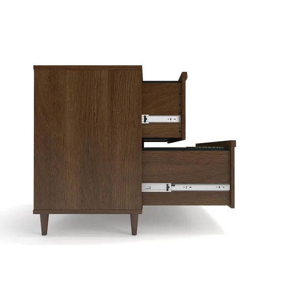 Quarters & Craft Raleigh Collection Home Office Lateral Filing Cabinet, in Vintage Walnut (QCLATMMW)