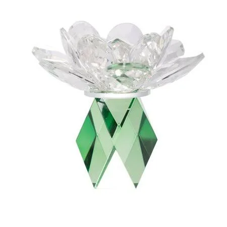 Bungalow Rose Lotus Glass Votive Holder, Green