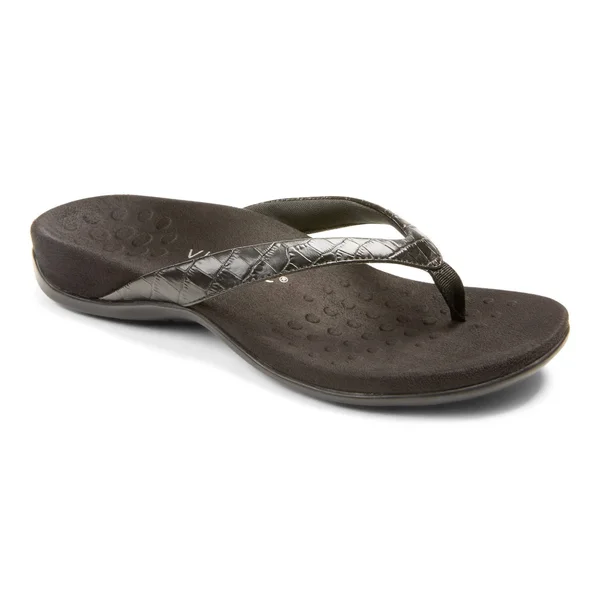 Vionic with Orthaheel Dillon Croc Women's Sandal - Black Size 9.5