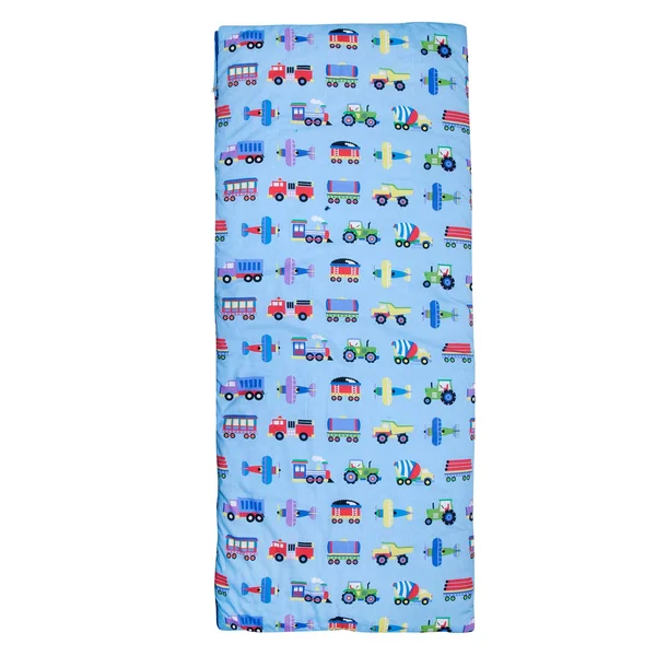 Wildkin Olive Trains - Planes & Trucks Sleeping Bag