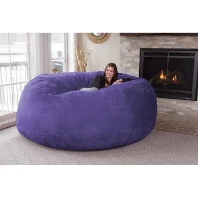 Latitude Run MicroSuede Bean Bag Sofa Upholstery: Purple