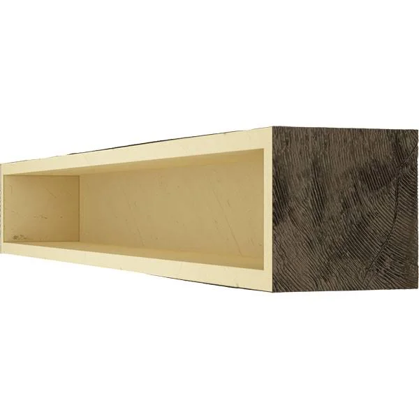 Ekena Millwork MANURS04X06X60ZW 4x22H x 6x22D x 60x22W Rough Sawn Faux Wood Fireplace Mantel, Premium Walnut