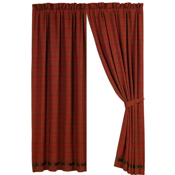 Cascade Lodge Rustic Cabin Curtain - Black Forest Decor
