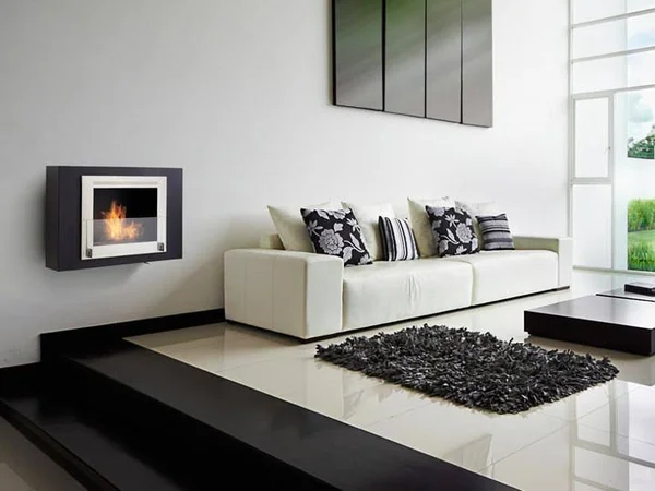 Eco-Feu Wellington Wall Mounted Ethanol Fireplace; Stainless Steel