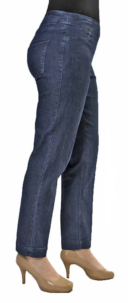 Multiples Pull-On Ankle Pants - Womens, 6, Denim