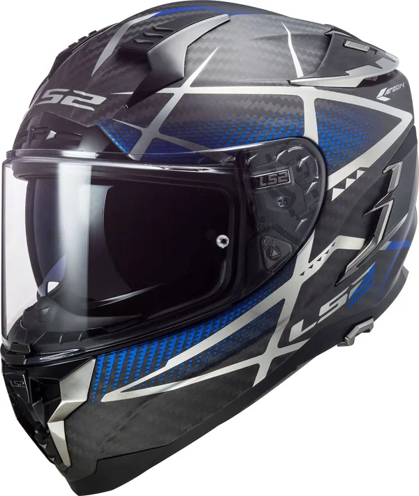 LS2 FF327 Challenger Carbon Konic Helmet, black-blue, Size L