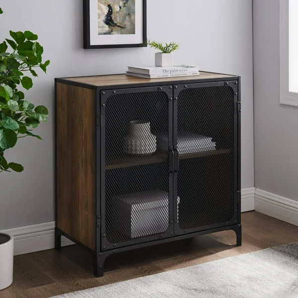 Manor Park Industrial Accent Cabinet, Reclaimed Barnwood