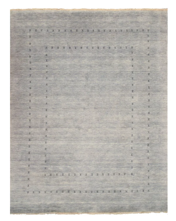 Handmade Wool Gray Traditional Solid Lori Baft Rug - Size: 3& x 5&