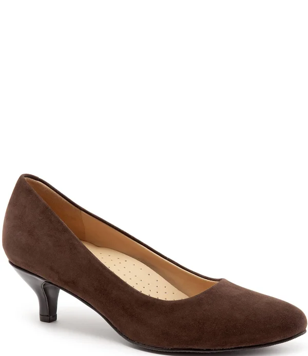 Trotters Kiera Pumps, Women's, Dark Brown Suede, Size: 6