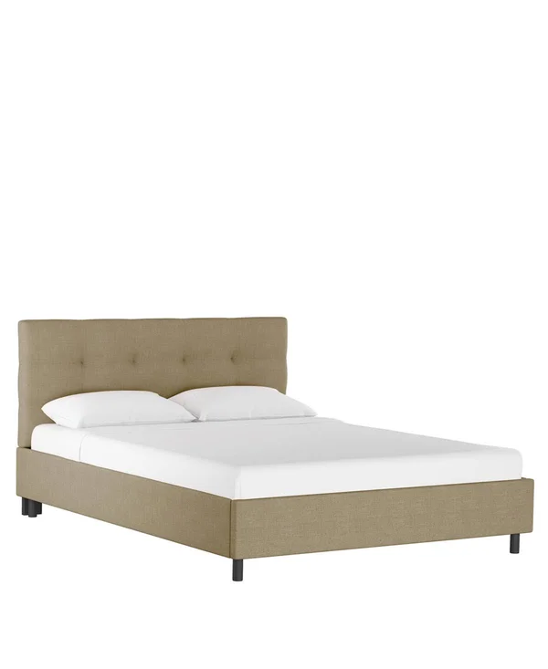 Twin Tufted Platform Bed in Zuma Linen Tan - Project 62