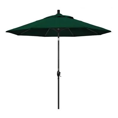 Carina 9' Market Umbrella Sol 72 Outdoor Fabric Color: Olefin Hunter Green, Frame Color: Stone Black