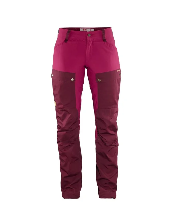 Fjallraven Womens Keb Trousers Curved Dark Garnet - Plum