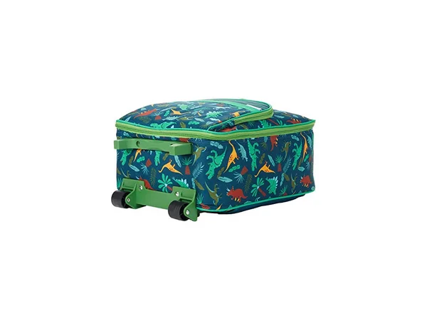 Stephen Joseph Dino Rolling Luggage in Green/Blue