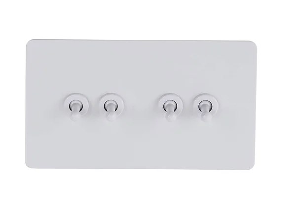 Schneider Electric Ultimate Screwless Flat Plate - 4 Gang Toggle 2 Way Light Switch - Single Pole, 16AX, GU1442TPW, Painted White