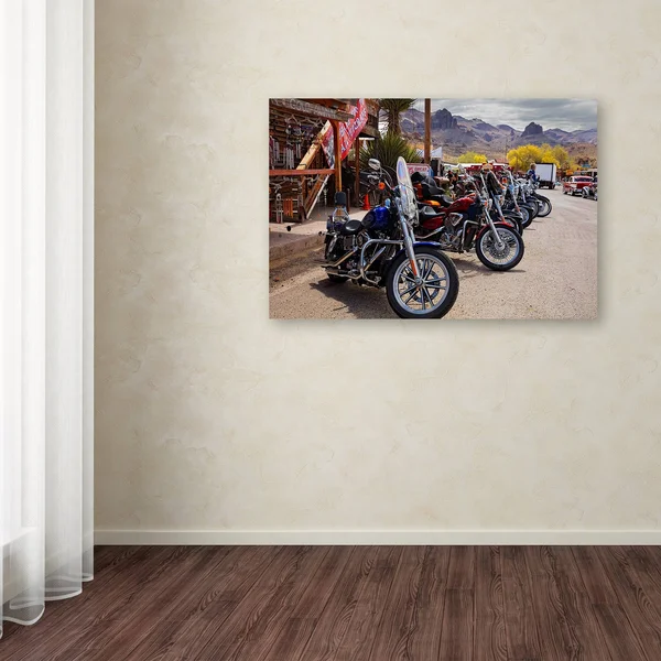 Trademark Art RT 66 Fun Run Oatman Motorcycles' Gallery-Wrapped Canvas Art