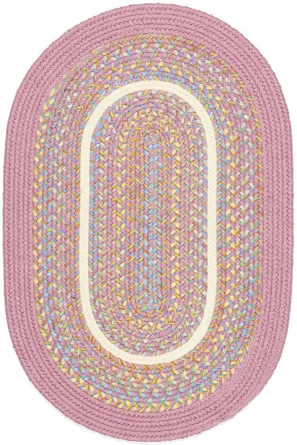 Kids Place Indoor, Outdoor Reversible Accent Rug by Rhody Rug, 2 ft x 4 ft Pink