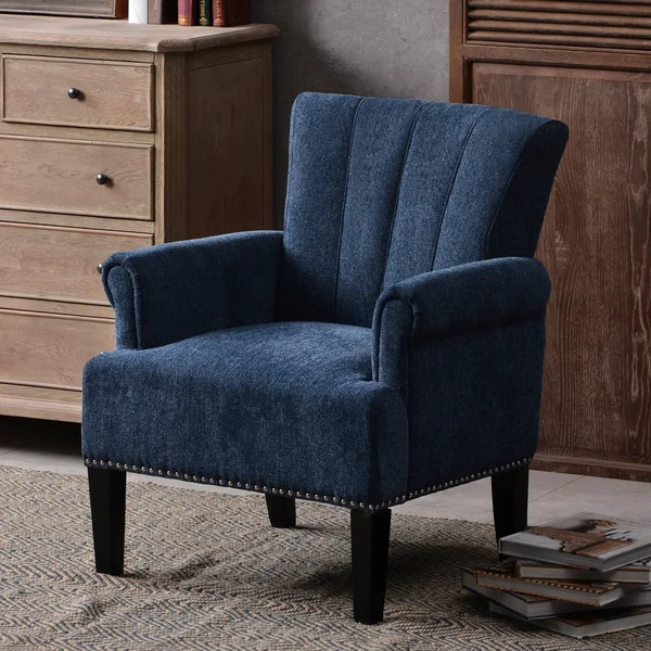 AOOLIVE Modern Button-Tufted Wingback Accent Chair - Cream