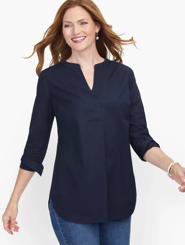 Perfect Popover Shirt - Blue - Small Talbots
