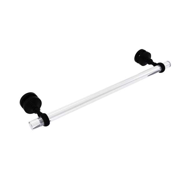 Pacific Grove Collection Shower Door Towel Bar with Twisted Accents - Matte Black - 18 inch