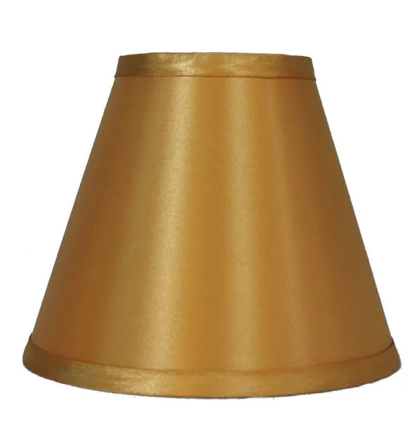 Urbanest Satin Chandelier Lamp Shade, 3x6x5 inch, Gold, Set of 9