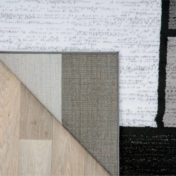 Rugshop Contemporary Modern Boxes Area Rug 5& 3x22 x 7& 3x22 Navy