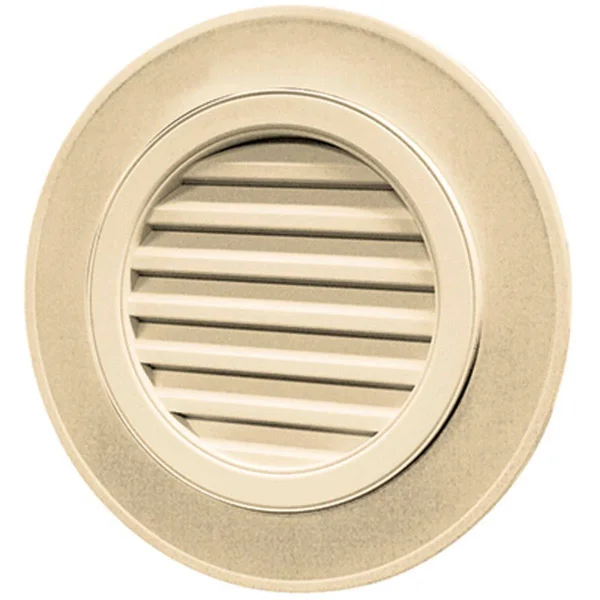 Mid-America 00410028012 28x22W x 28x22H Round Gable Vent Louver - 50 Sq. inch Vent Area, 012 - Dark Almond