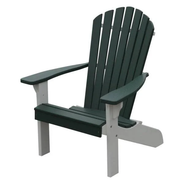 Poly Fanback Adirondack Chair with White Frame, Size: 5.5, Red