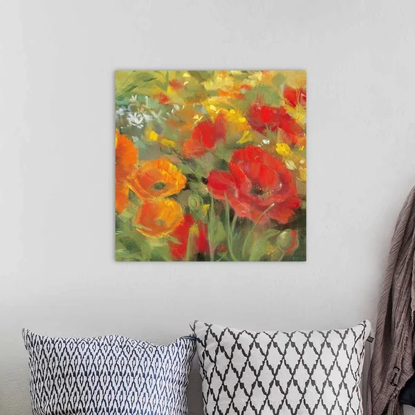Oriental Poppy Field I, Canvas Wall Art, 20x20, Great Big Canvas