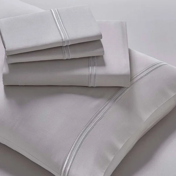 PureCare Luxury Tencel Bed Sheet Set Mattresses 18x22 Deep Twin XL White - Split Cal-King - Dove Gray