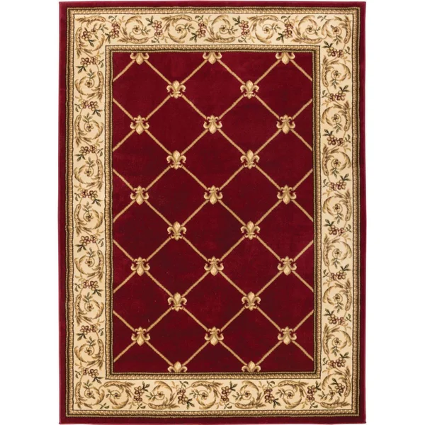 Well Woven Agra Royal Trellis Area Rug - 3&11x22 x 5&3x22 (Red/Beige)