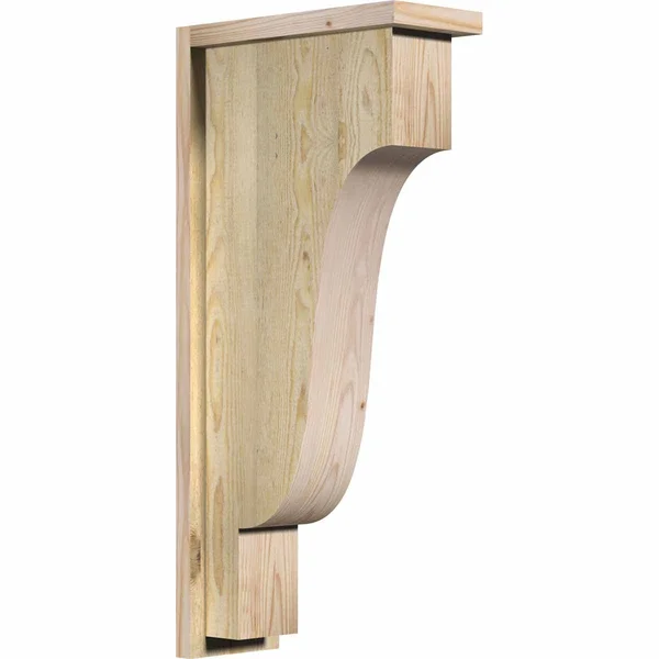 6x22W x 14x22D x 30x22H Newport Rough Sawn Corbel w/Backplate, Douglas Fir