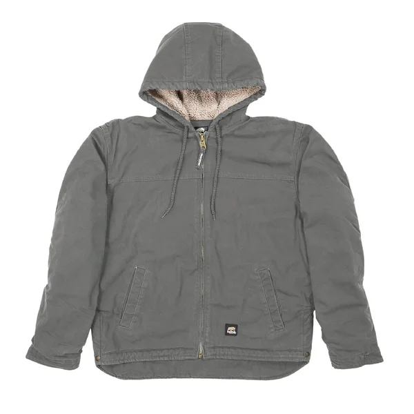 Berne Washed Hooded Work Coat, Grey