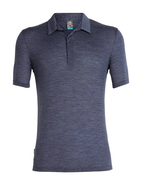 Icebreaker Men's Midnight Navy Heather Cool-Lite Solace Short Sleeve Polo