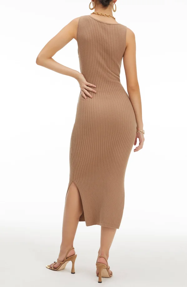 Women's Belted Body Dress in Taupe Size 2, Good American