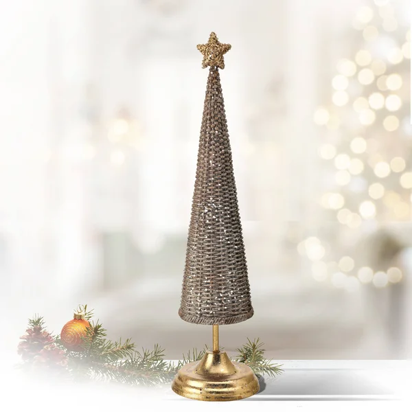 21x22 Resin Glitter Rattan Tree on Base - 26x22