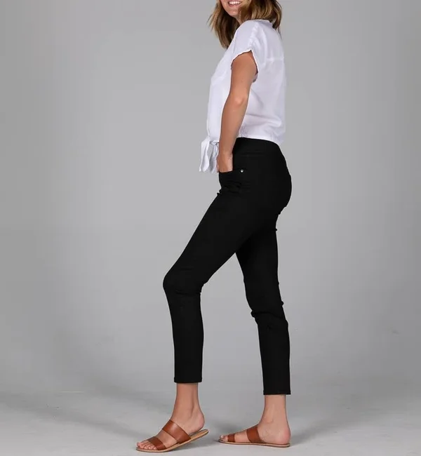 Jag Jeans Nora Pull-On Skinny Knit Denim Jean Women's Jeans Forever Black : 10 (30x22 Waist) 29.5