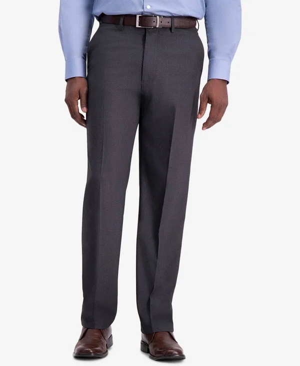 J.M. Haggar Men's Premium Classic-Fit 4-Way Stretch Dress Pants - Dark Charcoal