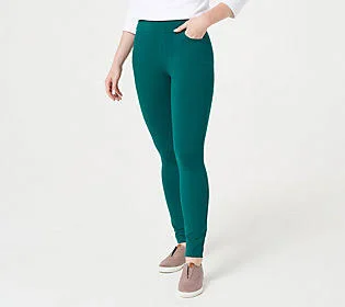 Susan Graver Weekend Regular Premium StretchAnkle Leggings, Size 1X, Rich Mallard