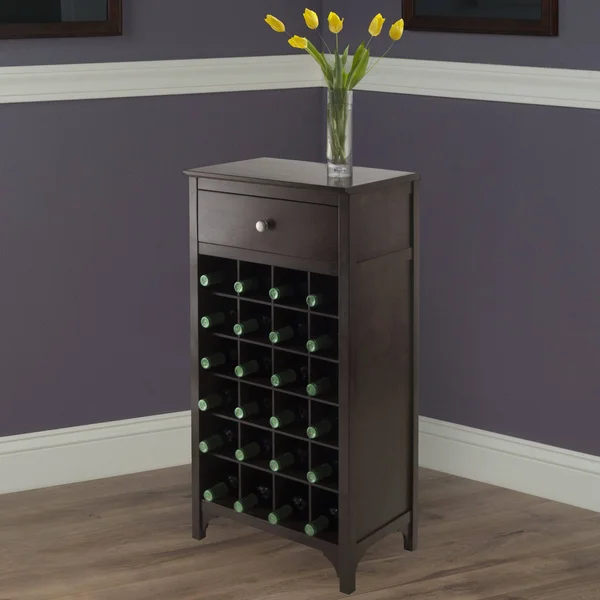 Winsome Ancona Modular 24 Bottle Wine Cabinet with Drawer