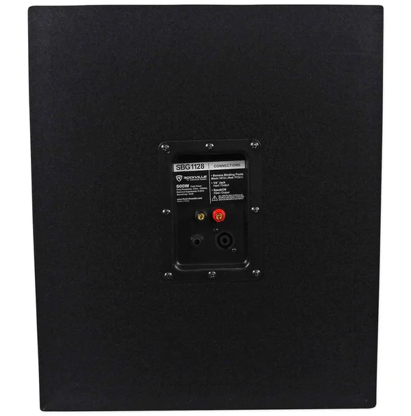 Rockville SBG1128 12x22 600 Watt Passive Pro DJ Subwoofer, MDF Cabinet/Pole Mount