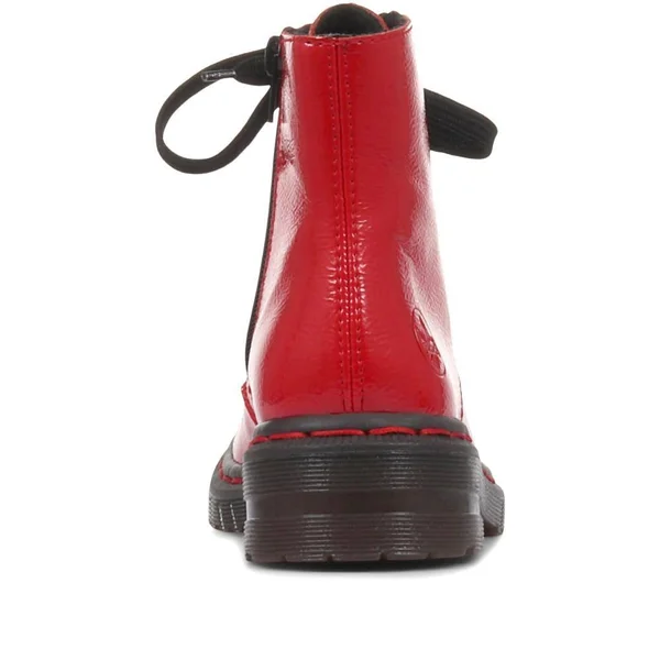 Rieker 76240-33 Red Patent 38 EU Womens Ankle Boots