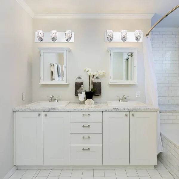 Transitional 3-Light LED Bathbar with Clear Glass - 5 x 19.5 Inches - Vanity & Bath Chrome Finish with Clear Glass - 79-BEL