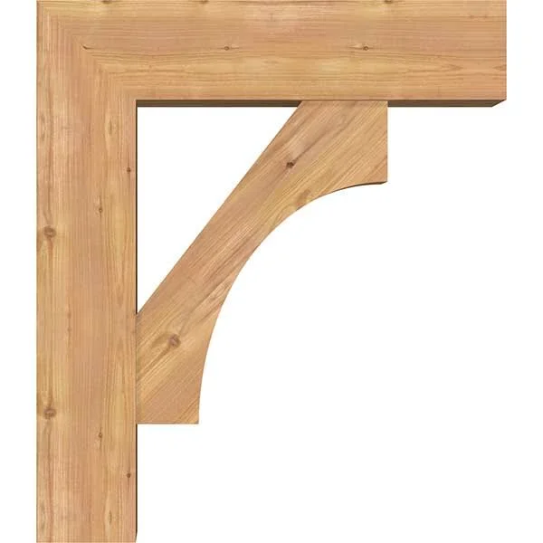 Ekena Millwork 1464479 7 1/2x22W x 26x22D x 30x22H Westlake Block Smooth Bracket w/ Offset Brace - Western Red Cedar